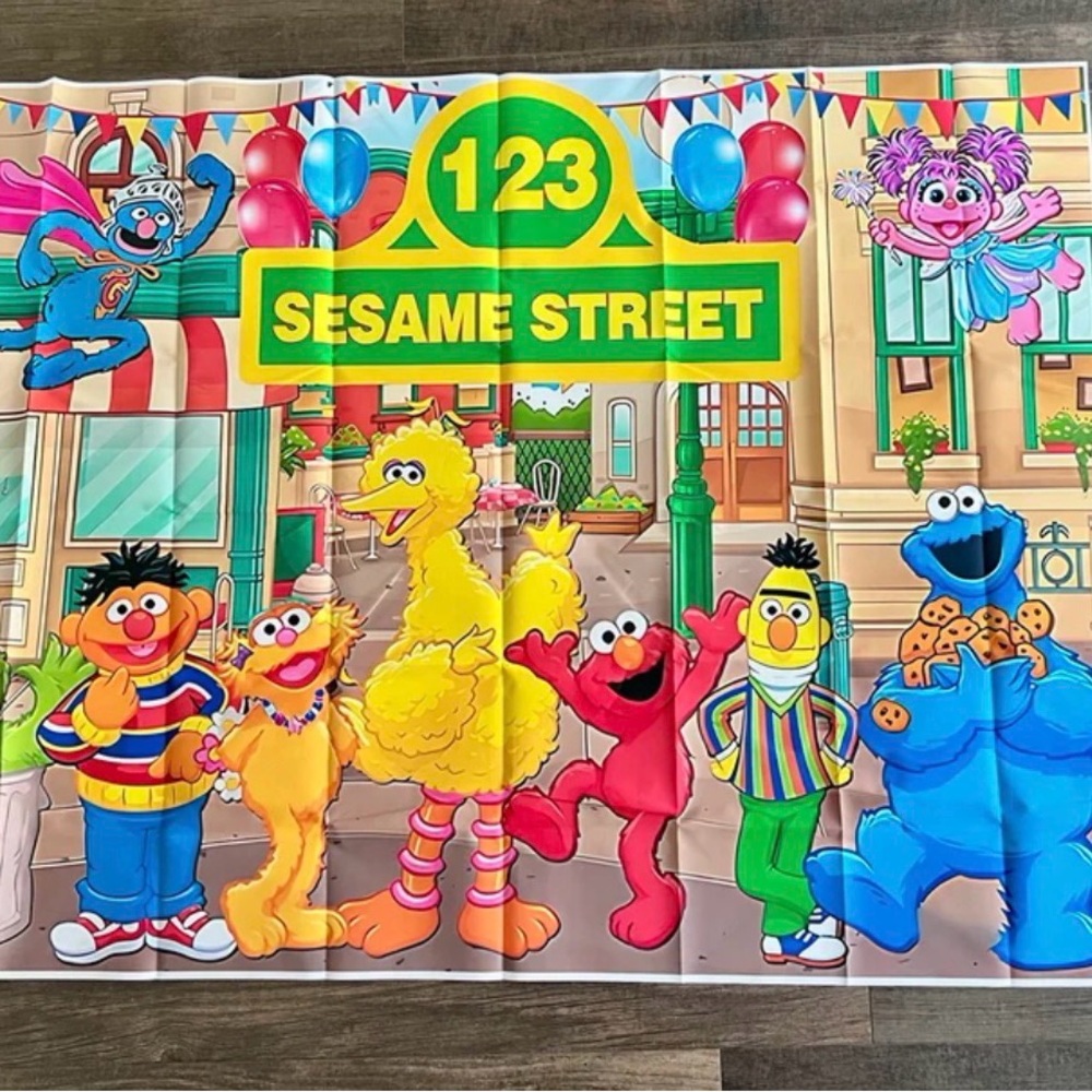 Sesame Street Party Backdrop Banner 120x90cm